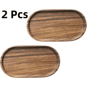 2pcs LDQ Elegant Wooden Serving Tray - Japanese Style, Space-saving Design, Perfect For Home Decor And Kitchen Accessories - Prohibited For Sale