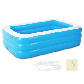 1Pc Inflatable Swimming Pools Family Swim Play Center Pool Blow Up Kiddie Pool For Family Inflatable Lounge Pool For Kids 120x72x24in