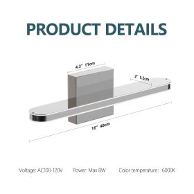 LED Bathroom Vanity Light Bar Dimmable Bathroom Light Fixtures Modern Over Mirror Lighting Fixture 16Inch BathWall LIght 8W Wall Sconce Lighting