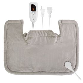 1Pc 22.4x16.3in Large Weighted Heating Pad For Neck And Shoulders Electric Fast Heating Mat Neck Wrap Cushion Pain Relief With 6 Temperature Sett