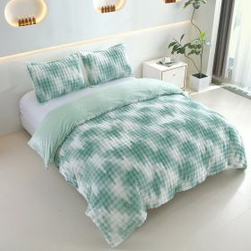 Faux Rabbit Fur Duvet Cover Set With Reversible Camo & Gradient Boho Design, Ultra Soft Hypoallergenic Plush Luxury Bedding, Includes 1 Duvet Cov