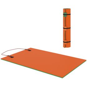 9 X 6 Lily Pad Water Mat For 2 Adults, Floating Water Pad For Lake, Pool, Ocean, Beach, And Boating, Orange