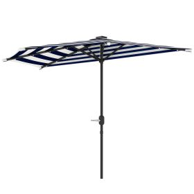 Half Umbrella Outdoor Patio Umbrella, Small Balcony Umbrella, Vented Half Patio Umbrella With Crank 8 Ribs, Porch Umbrella For Garden Deck Poolsi