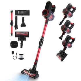 Cordless Vacuum Cleaner Lightweight Handheld Vacuum Upright Stick Floor Vacuum Battery Powered Mop With Lighting 2 Speeds 12000PA Suction 4 Tools Moun