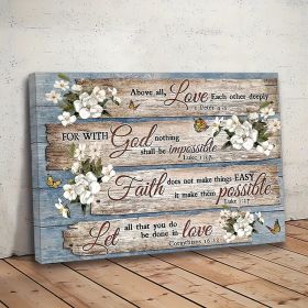 1 Piece Wood Frame Canvas Painting, Christian Bible Verses Country Inspirational Bible Verses Flower Picture Wall Art Print For Home Decor, Livin