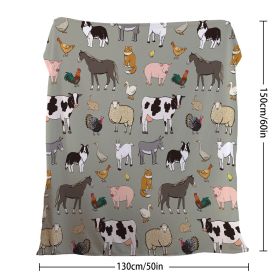 Various Animals Blanket Soft Pig Horse Durable Comfortable Blanket Women Birthday Gift Home Decoration Sofa Couch Office Bed Camping Travel  75x1