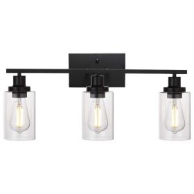 1Pc 3-Light Wall Sconce Lighting With Clear Glass Shade Bathroom Vanity Lamp Fixture Modern Mounted Light For Porch Mirror Living Room Bedroom Hallway