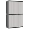 Outdoor Storage Cabinet Gray and Black 100% Polypropylene Large