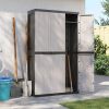 Outdoor Storage Cabinet Gray and Black 100% Polypropylene Large