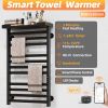SIOYIE Heated Towel Rack with Shelf and Wi-Fi App Control, 11 Bars Electric Wall Mounted Towel Warmer with Timer & Adjustable Temperature