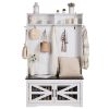 VEVOR Hall Tree Entryway Bench, LED Coat Rack with Shoe Storage, 42" Wide Mudroom bench with Storage and Seating