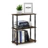 Durable 23.6 W x 11.6 D x 29.5 H 3-Shelf Freestanding Shelving Unit, Columbia Walnut and Black