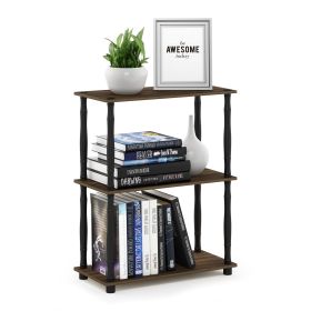 Durable 23.6 W x 11.6 D x 29.5 H 3-Shelf Freestanding Shelving Unit, Columbia Walnut and Black