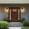 21"(H) 2-Pack Outdoor Wall Lantern Light â€“ Modern Black Metal & Clear Glass Sconce for Porch, Patio, and Garden Lighting (Bulb Not Included)