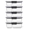 Meal Prep Containers, 2-Compartment Food Storage Containers, 2.85 Cup, 5-Pack
