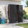 Outdoor Storage Cabinet Black Polypropylene 38 x 14 x 65 in