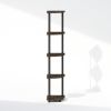 Turn-N-Tube 5 Tier Multipurpose Corner Display Rack Shelving Unit, Dark Brown Grain/Black