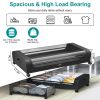 2Packs Under Bed Storage Containers Rolling Clothing Organizer 42L/11Gal Under Bed Drawers with Clear Lid 360Â° Lockable Rolling Wheels Strap Handles
