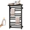 SIOYIE Heated Towel Rack with Shelf and Wi-Fi App Control, 11 Bars Electric Wall Mounted Towel Warmer with Timer & Adjustable Temperature