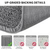 Bath Mat Rug; Bathroom Rug; Bath Mat Non-Slip; Soft Chenille Shower Mats for Bathroom; Super Water Absorbent; Machine Washable; (Dark gray; 40" x 60")