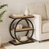 Tea table with circular metal frame, sofa table, side table, bedside table