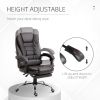 High Back Office Chair PU Leather Executive Office Chair with Retractable Footrest Padded Armrest Coffee