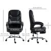 6 Point Vibration Massage Office Chair, PU Leather Heated Reclining Computer Chair with Footrest, Black