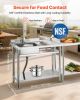 VEVOR Stainless Steel Utility Sink, Free Standing Single Bowl Commercial Kitchen Sink with Faucet, 39.4 x 19.7 x 37 in