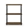 Durable 23.6 W x 11.6 D x 29.5 H 3-Shelf Freestanding Shelving Unit, Columbia Walnut and Black