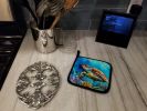 Loggerhead Sea Turtle Pair of Pot Holders Kitchen Heat Resistant Pot Holders Sets Oven Hot Pads for Cooking Baking BBQ, 7 1/2 x 7 1/2