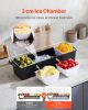 VEVOR Chilled Condiment Server, 4 Compartment Ice Cooled Condiment Serving Container, Chilled Garnish Tray Bar Caddy with Lid