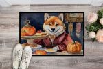 NEW Shiba Inu Fall Kitchen Pumpkins Doormat Front Door Mat Indoor Outdoor Rugs for Entryway, Non Slip Washable Low Pile, 18H X 27W