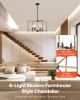 VEVOR 6-Light Chandelier, Metal Farmhouse Chandelier, Adjustable Height, Dining Room Hanging Light Fixture for Ceilings, Modern Chandelier for Bedroom