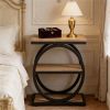 Tea table with circular metal frame, sofa table, side table, bedside table