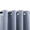 Blackout Curtains with Rings 2 pcs Gray 54"x95" Fabric