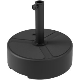 Round Patio Umbrella Base Holder, Heavy Duty Outdoor Umbrella Stand Base, Filled Up To 44lbs With Stand Or 40lbs With Water For Garden, Poolside,