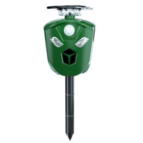 1Pc Electric Solar Powered Ultrasonic Animal Repeller 360 Degree Ultrasonic Animal Driver With Motion Sensor LED Flashing Lights Waterproof Outdo