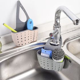 Adjustable Sink Drainer Kitchen Storage Rack Faucet Sponge Double Drainer Hanging Basket (Select: Drainage Bag-green)