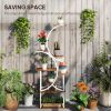 Plant Stand Indoor, 8 Tier 62" S-Shaped Plant Shelf, Corner Plant Rack for Multiple Plants, Carbonised Finish