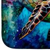 Loggerhead Sea Turtle Dish Drying Mat Absorbent Dish Drying Mat Pad for Kitchen Counter Dish Drainer Mat for Countertop, 14 x 21", Multicolor